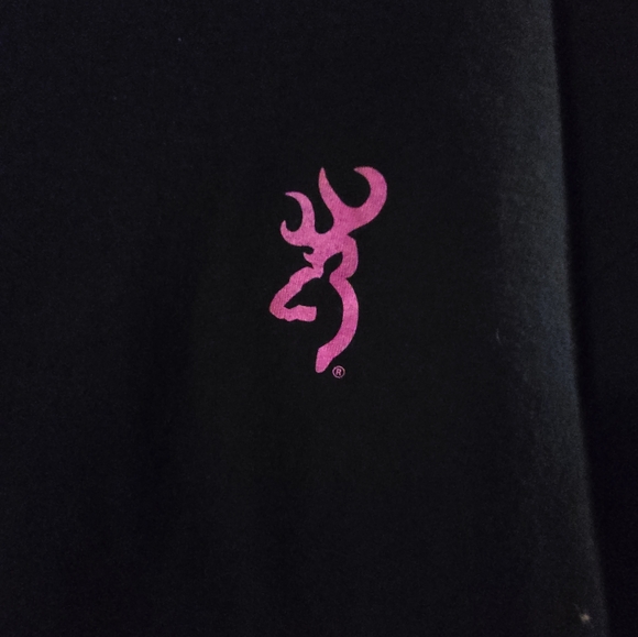 Browning 2XL long sleeve black t-shirt with pink design - Picture 4 of 4